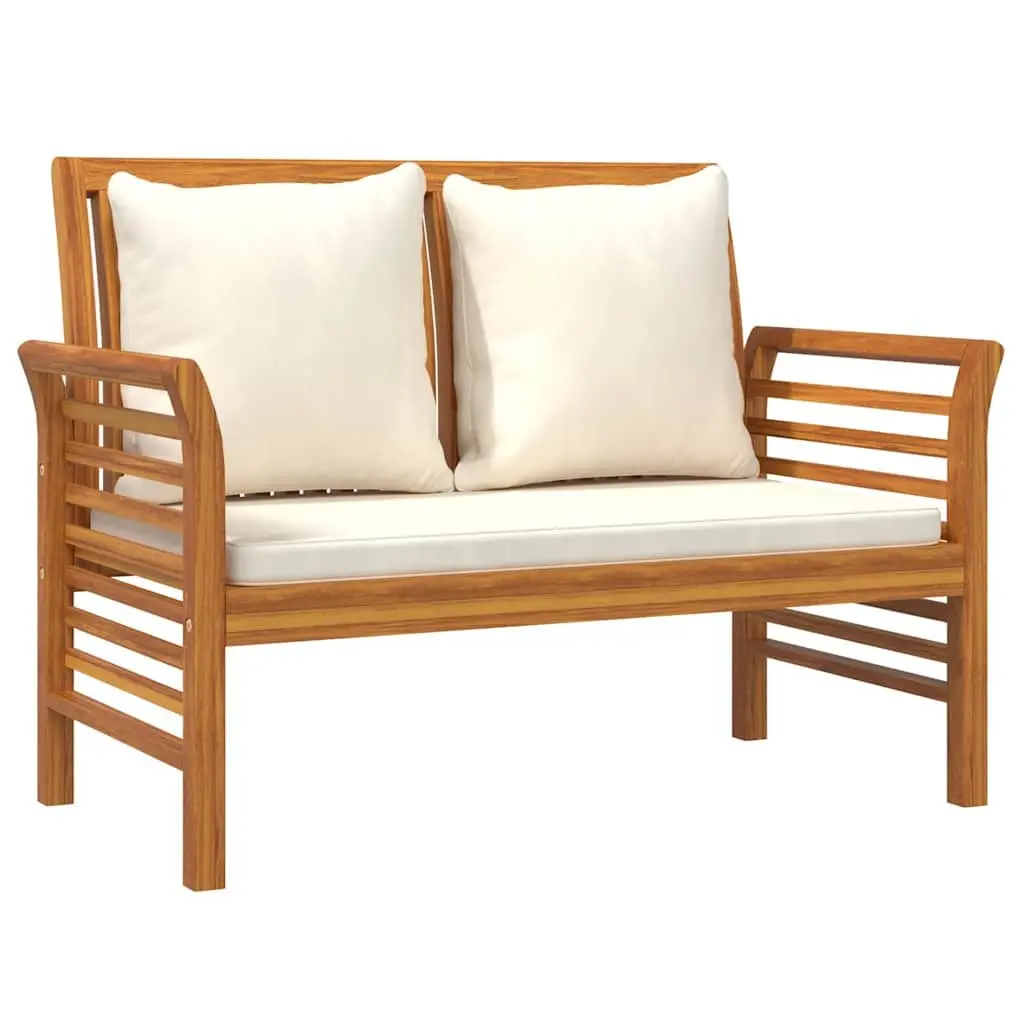 Garden Lounge Set Solid Wood 2 Piece Outdoor Furniture with Cushions Brown