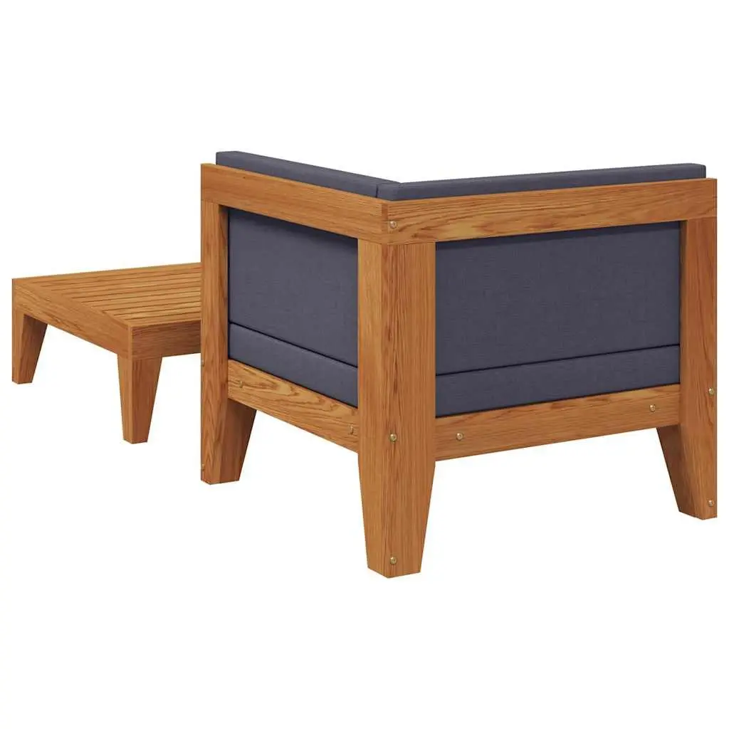 Garden Lounge Set 2 Piece Outdoor Sectional Sofa with Cushions Acacia Wood
