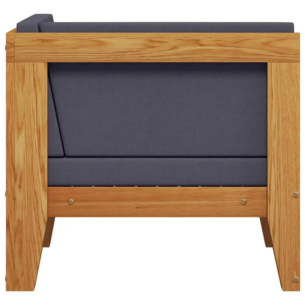 Outdoor Sectional Corner Sofa with Grey Cushions Solid Wood Garden Lounge