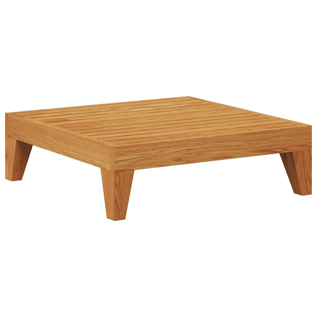 Outdoor Footrest Ottoman Solid Wood with Cushion Cream White