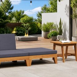 Your New Outdoor Ottoman - Acacia Wood with Cushion