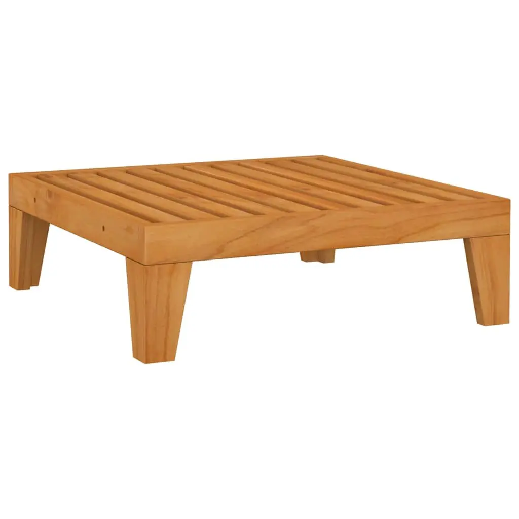 Outdoor Sectional Footrest Ottoman with Grey Cushion Acacia Wood Lounge