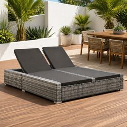 Friendly Double Sun Lounger with Adjustable Backrest