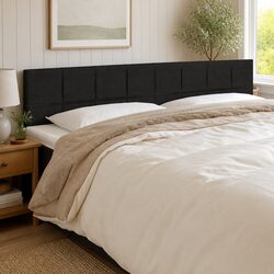 Friendly Black Fabric LED Headboard: Adjustable & Cozy