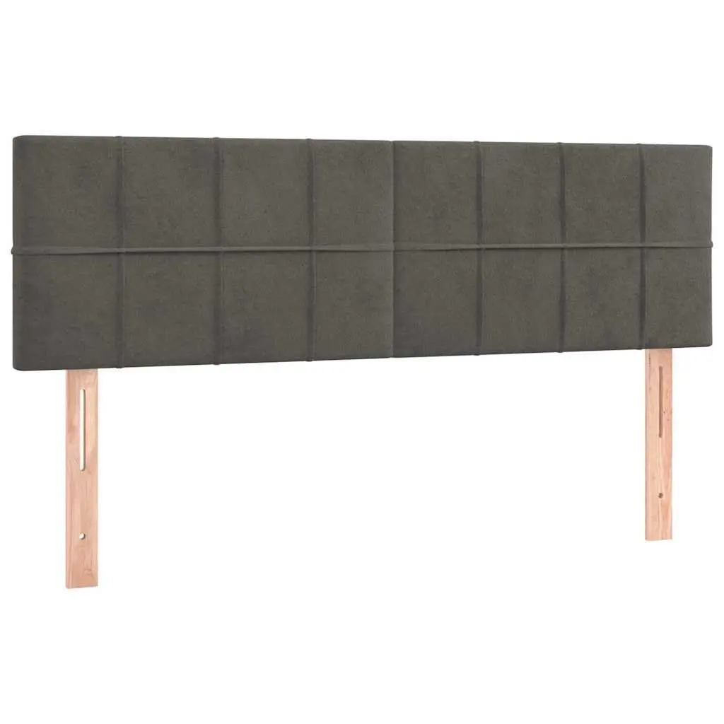 LED Headboard Dark Grey 144cm Velvet Bed Back Support Modern
