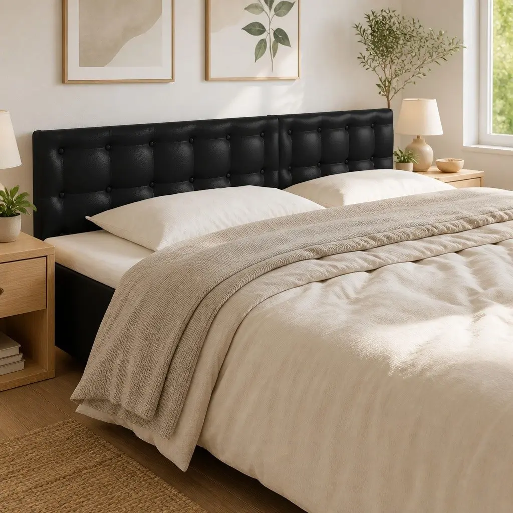 200cm Black LED Headboard