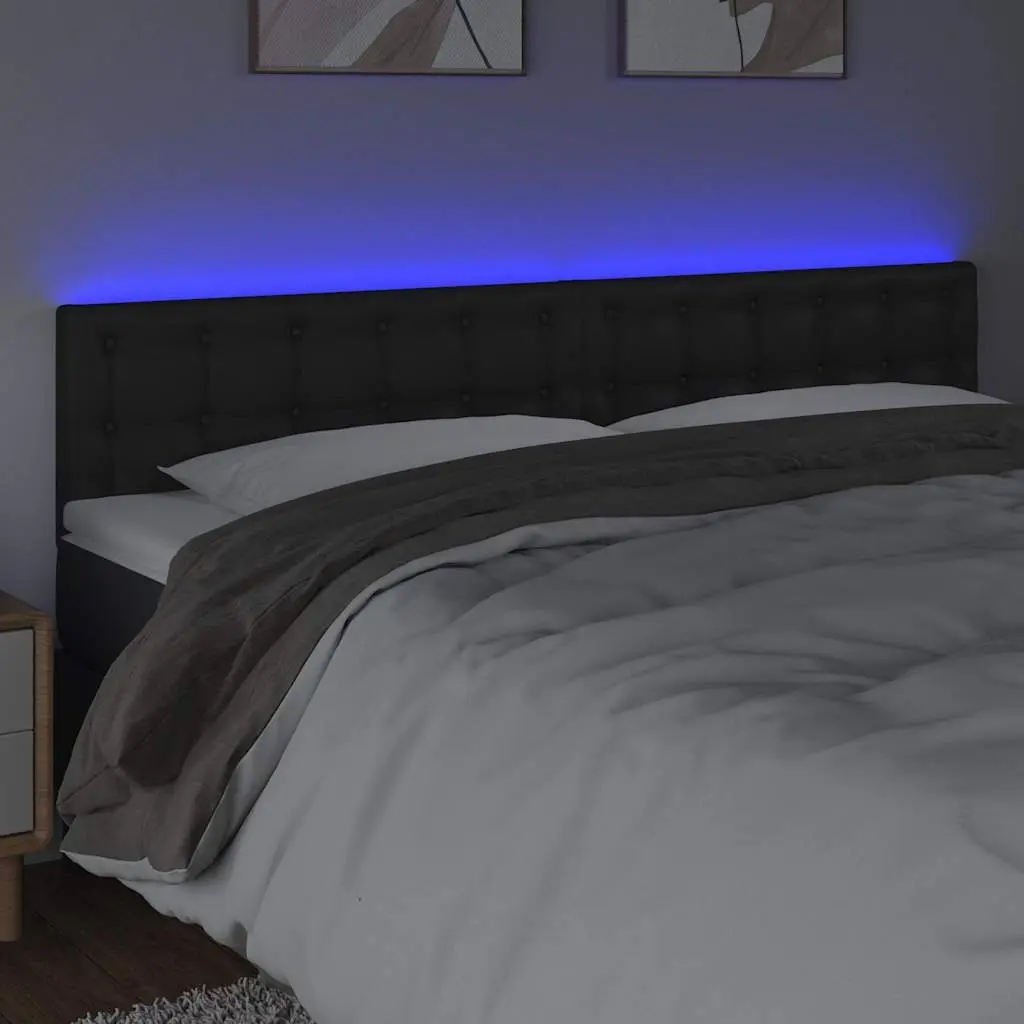 200cm Black LED Headboard