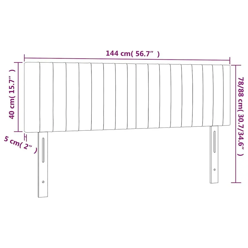 LED Headboard Adjustable Colourful Lighting 144cm Dark Grey Fabric Modern Bedroom Backrest Support