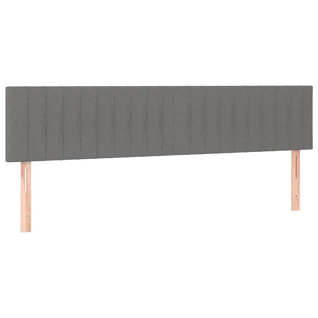 LED Headboard 200 cm Grey Fabric Bedroom Wall Mount Modern Design Adjustable