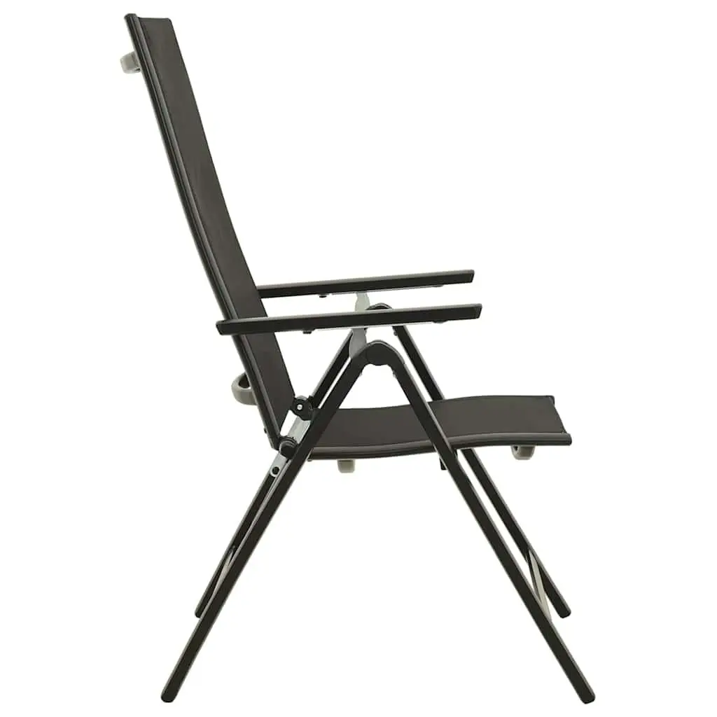 Folding Garden Chairs Set Adjustable Backrest 2 pcs Outdoor Seating Textilene