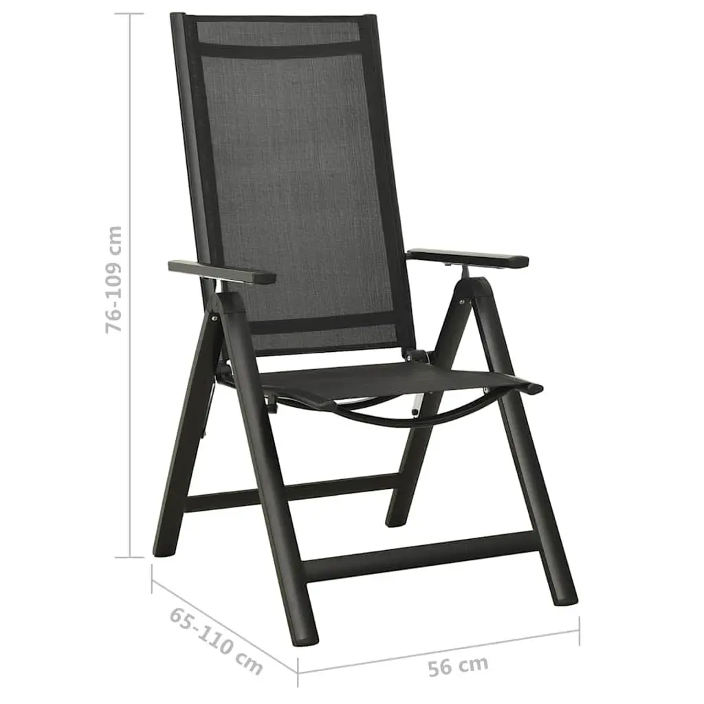 Folding Garden Chairs Set Adjustable Backrest 2 pcs Outdoor Seating Textilene