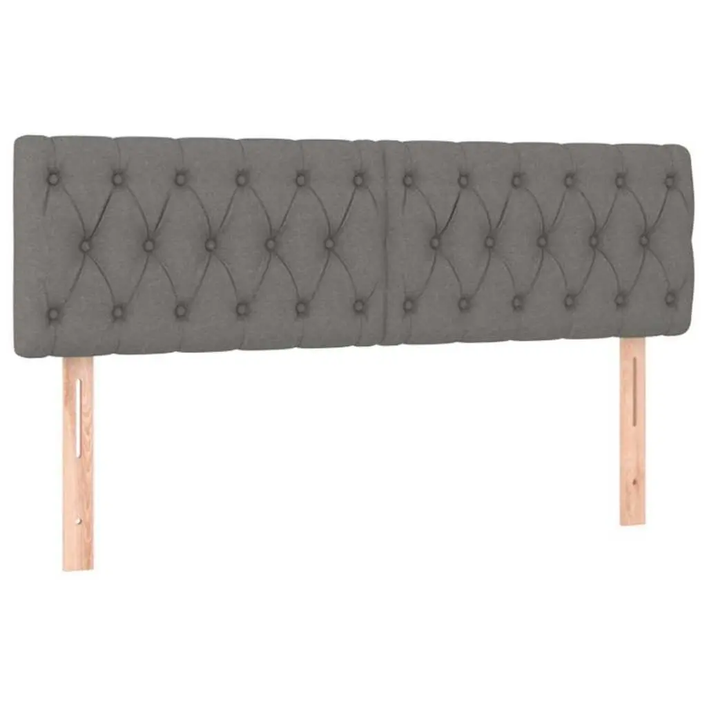 LED Headboard Adjustable Height 160 cm Grey Fabric Modern Back Support