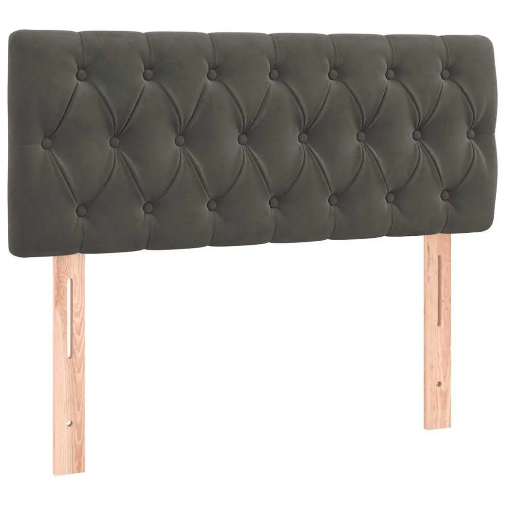 LED Backrest 100cm Grey Velvet Bed Headboard with Colourful Adjustable Lighting
