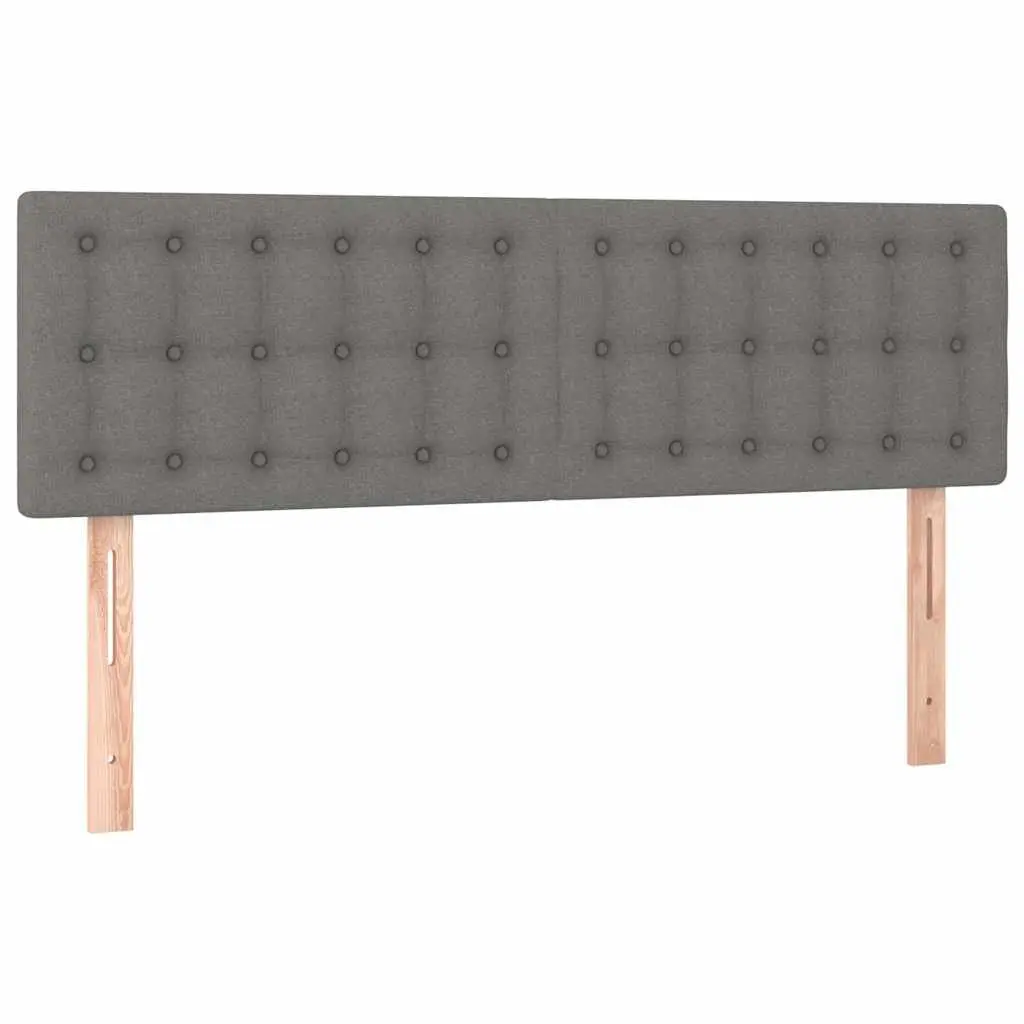 LED Headboard Dark Grey Fabric Adjustable Height 144x5x78/88 cm