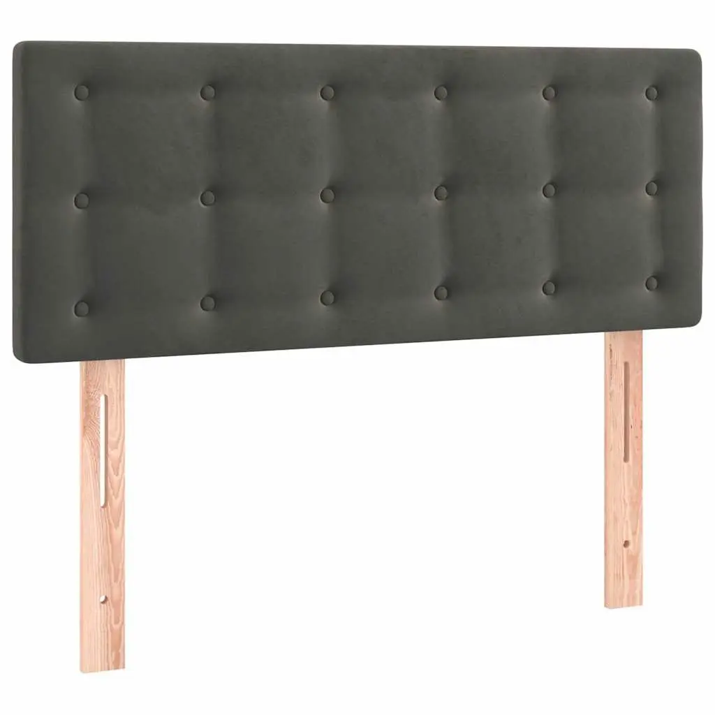 LED Headboard Adjustable Height 100cm Dark Grey Velvet Bed Back Support