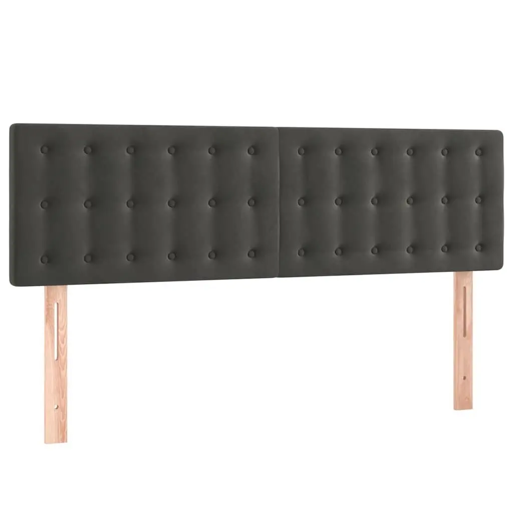 LED Headboard Dark Grey 144cm Velvet with Adjustable Colorful LED Lights