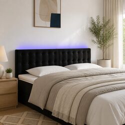 You’ll Love This LED Headboard in Black Velvet