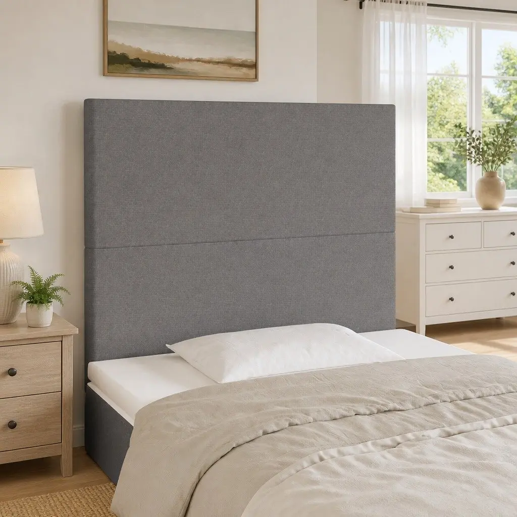 LED Headboard 80cm Dark Grey Fabric Bedroom Bed Head Adjustable Height Colourful