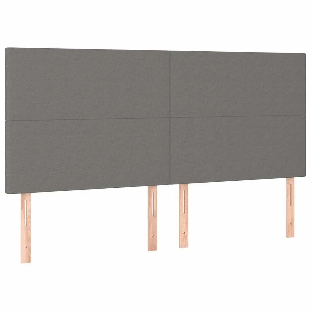 LED Headboard 160 cm Grey Fabric Adjustable Height Modern Bedroom