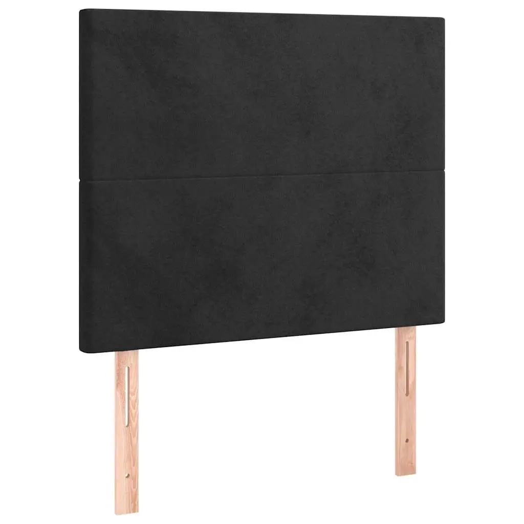 LED Headboard Black 100 cm Velvet Adjustable Height Modern Bedroom Bed Header
