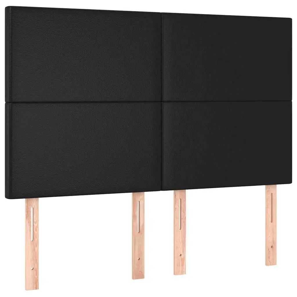 LED Headboard Adjustable Height 144cm Black Faux Leather with Colourful LED Lighting