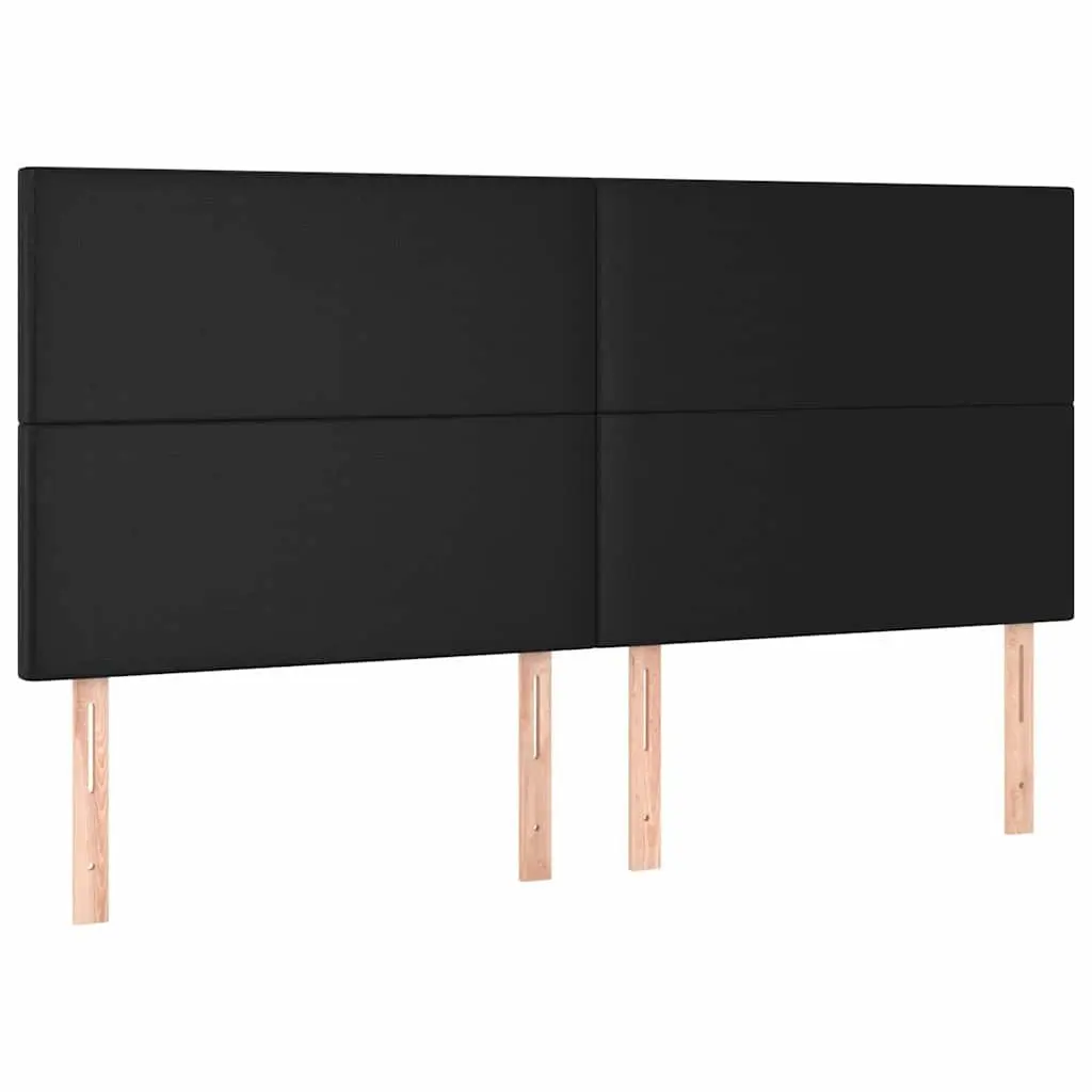 LED Headboard Adjustable Height Black Faux Leather 160cm Modern
