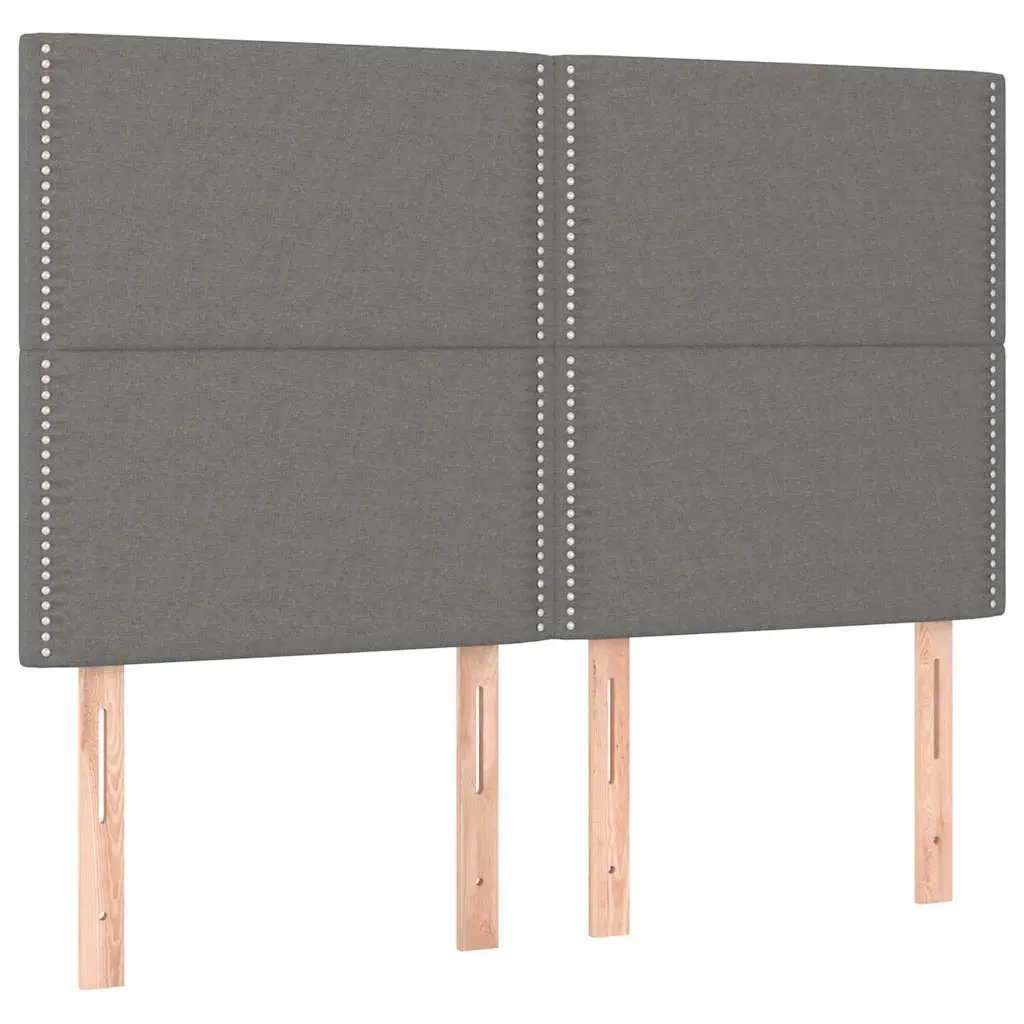 Adjustable LED Headboard Dark Grey Fabric 144cm Bed Backrest with Colourful Lights