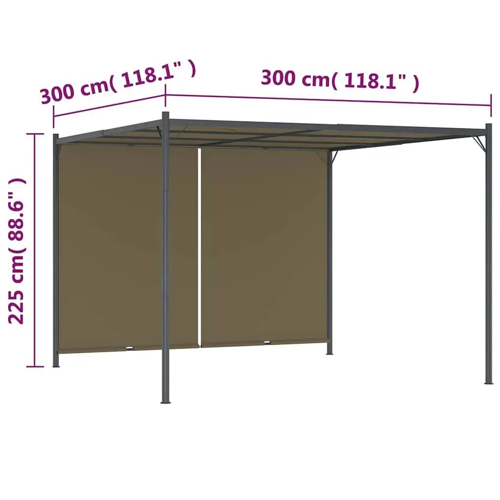Garden Pergola Retractable Sliding Roof Canopy 3x3m Outdoor Shade Structure