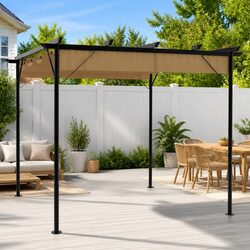 Garden Pergola 3x3m Retractable Roof Outdoor Shade Structure Steel Frame Taupe