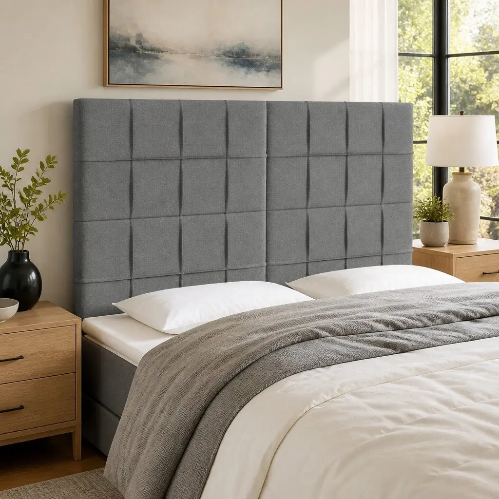 LED Headboard Dark Grey Fabric 144cm with Colourful Lights