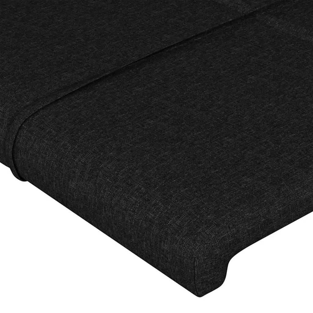 Black Fabric LED Headboard Adjustable Height 200cm for Bedroom