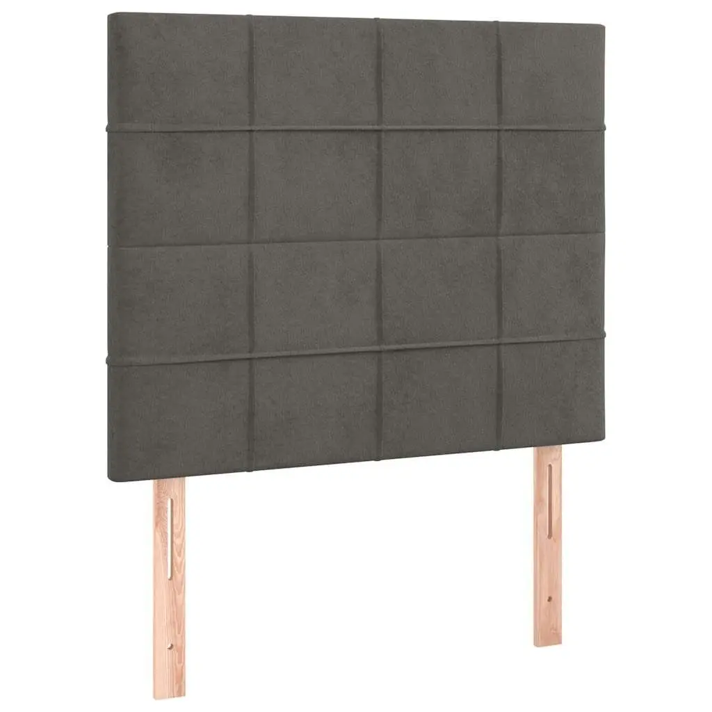 LED Headboard Adjustable Height 80cm Dark Grey Velvet with Colorful LED Lighting