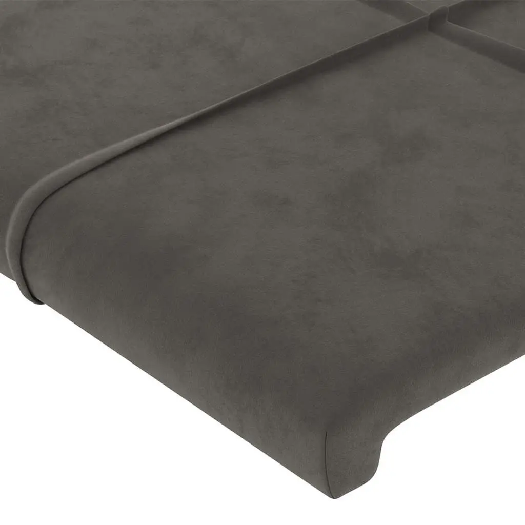 LED Headboard Grey Velvet 160cm with Adjustable Colourful Lights