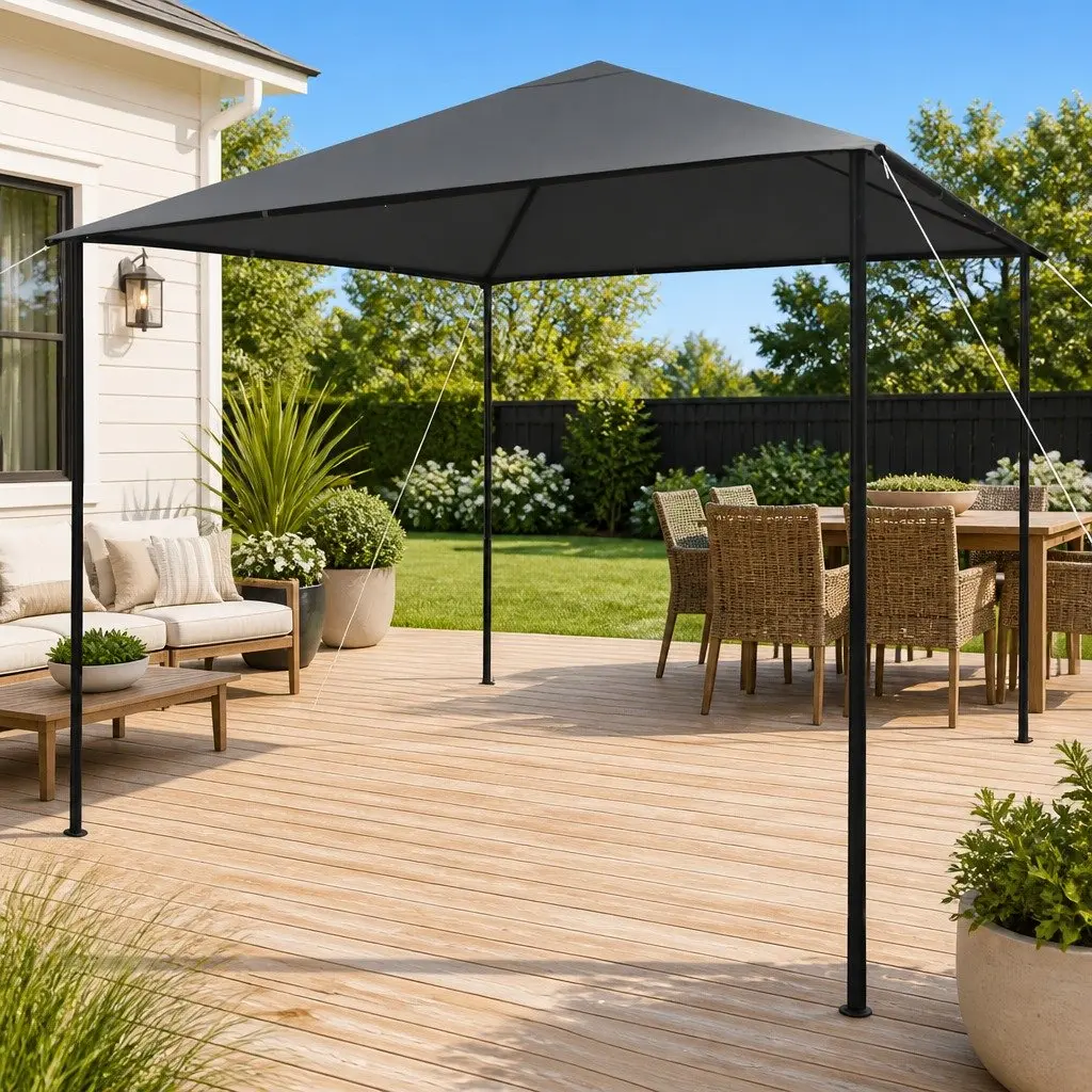 Gazebo Outdoor Canopy Shelter 3x3m Steel Frame Fabric