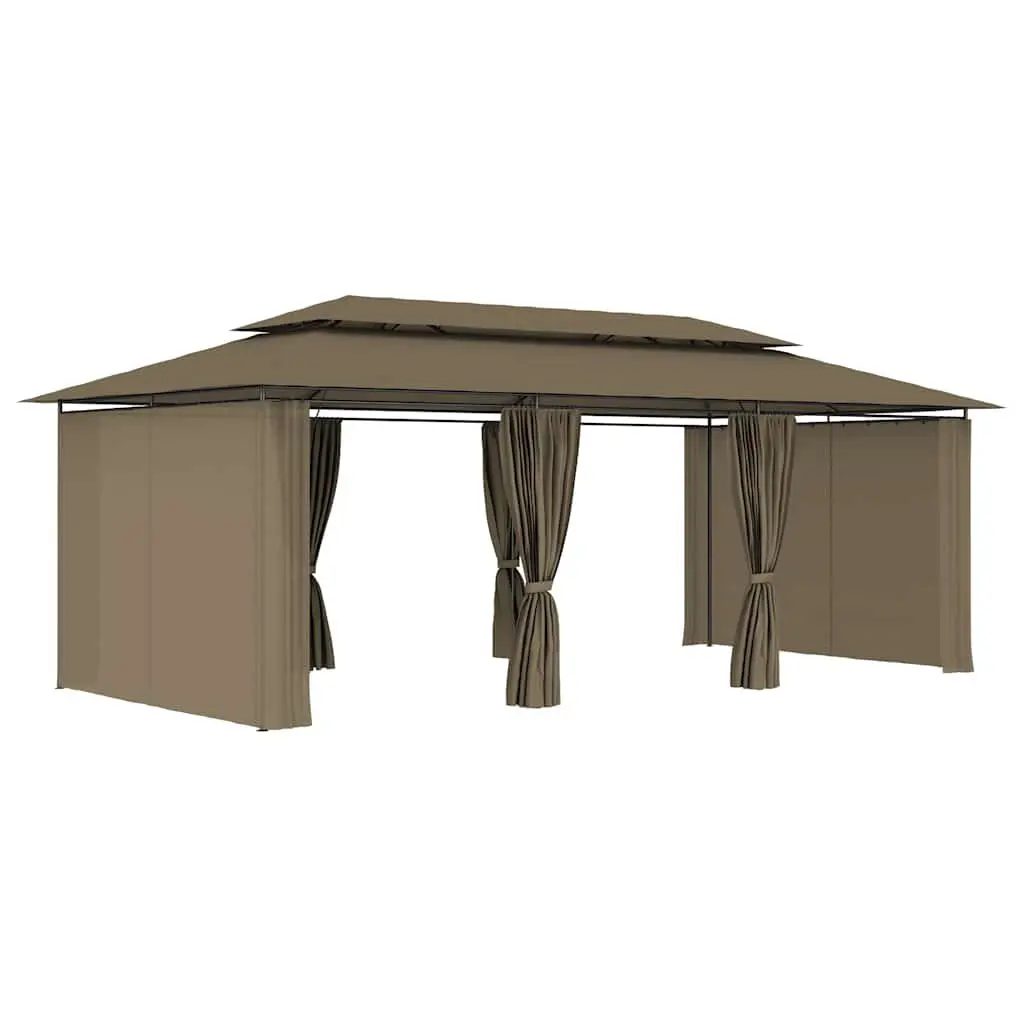 Outdoor Gazebo with Curtains UV Resistant 600 x 298 x 270 cm