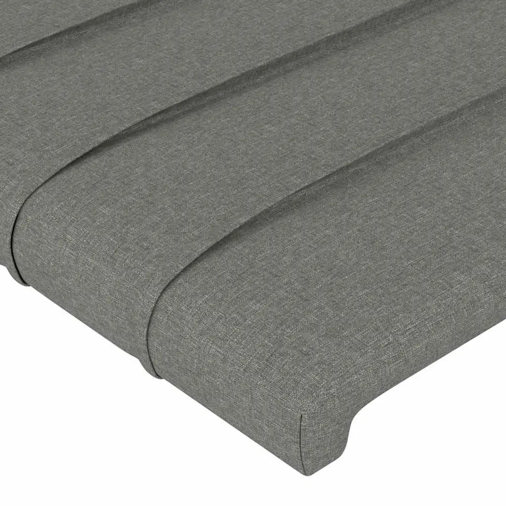 LED Headboard Adjustable Height 144cm Dark Grey Fabric with Colourful LED Lighting