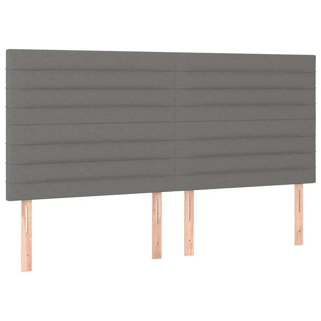 Adjustable Height Modern Fabric Bed Headboard 160cm Dark Grey with LED Lighting