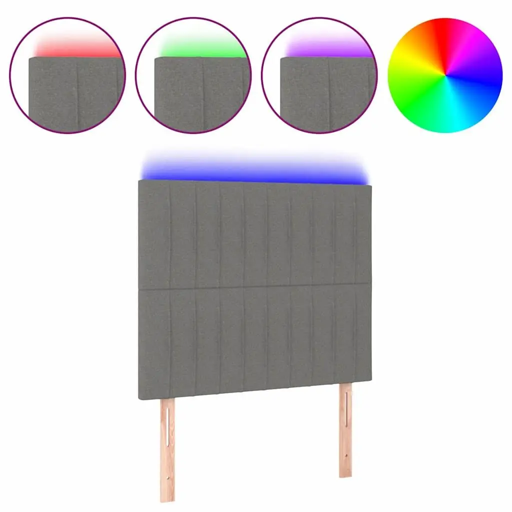 LED Headboard 100cm Grey Fabric Adjustable Height Modern Bedroom Back Support