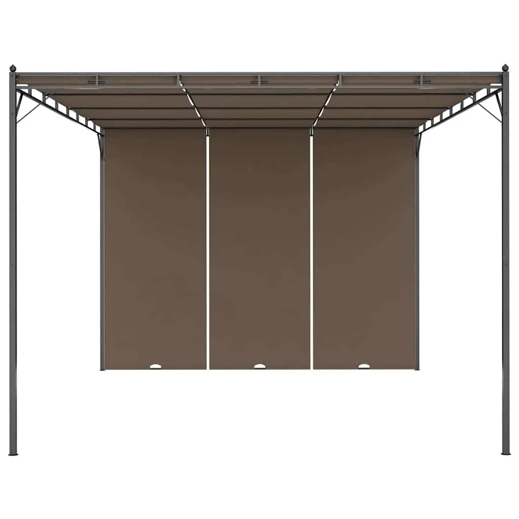 Garden Gazebo Outdoor Shelter Canopy Steel Frame 4x3m Taupe