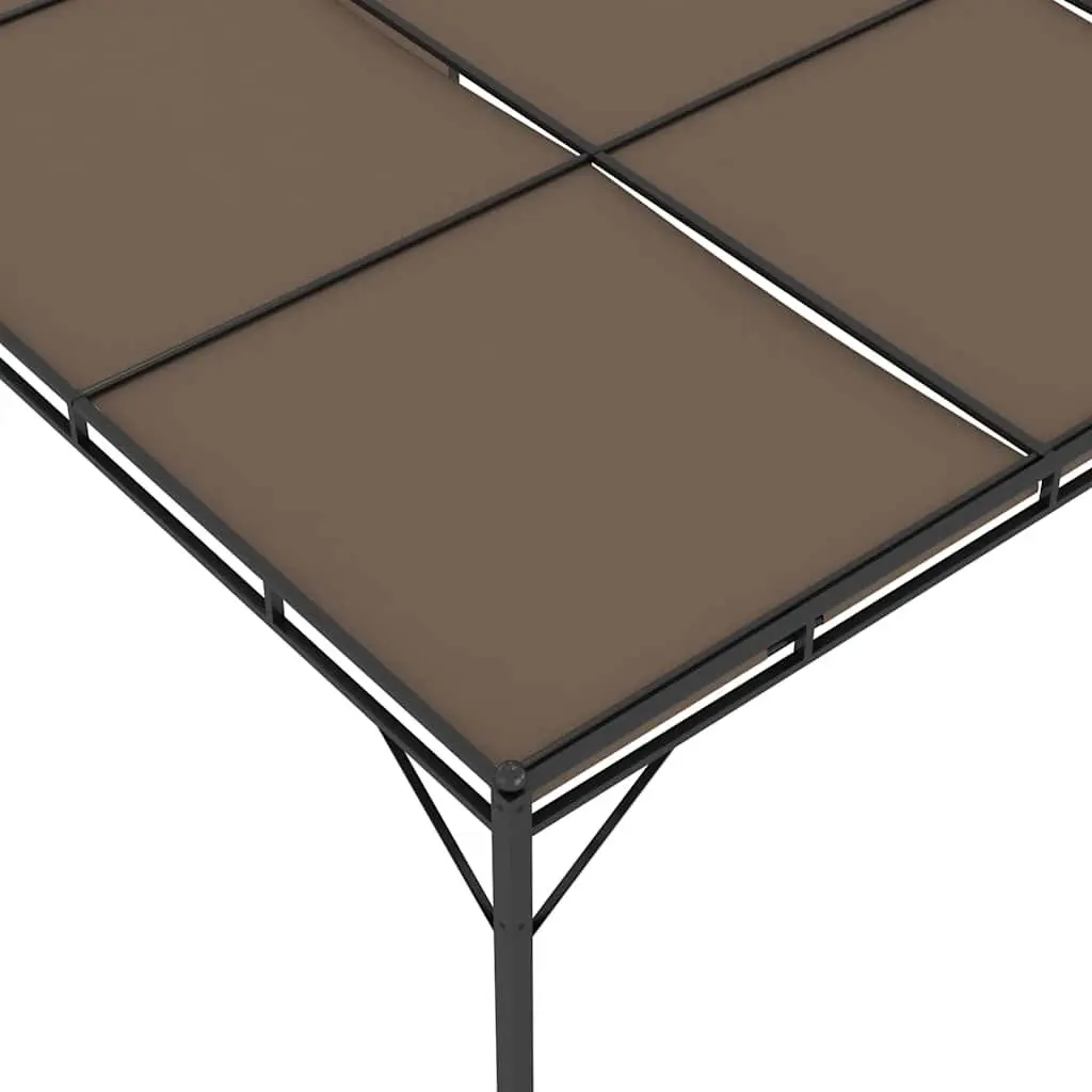 Garden Gazebo Outdoor Shelter Canopy Steel Frame 4x3m Taupe