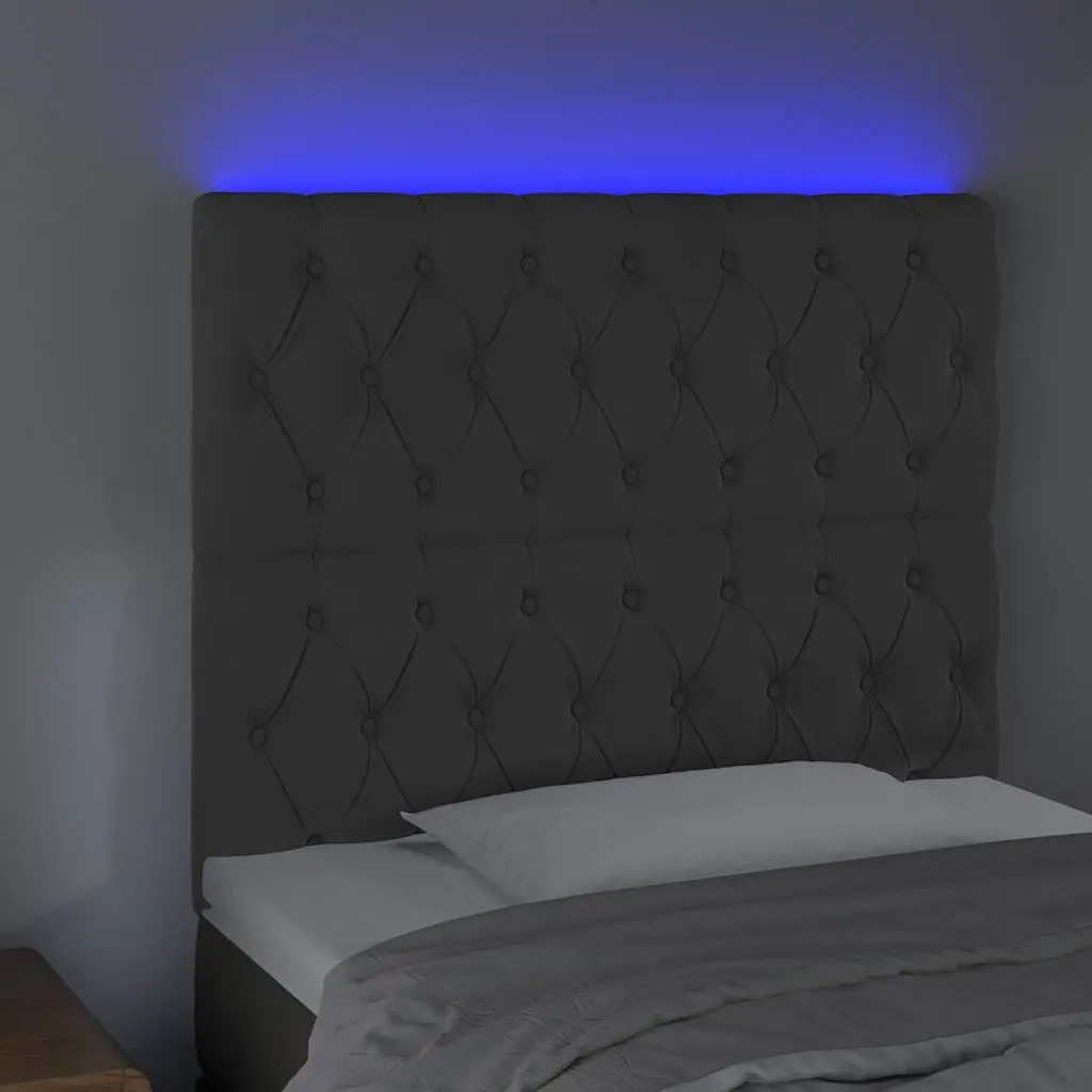 LED Headboard 100cm Dark Grey Velvet Bed Backrest Modern Bedroom Furniture