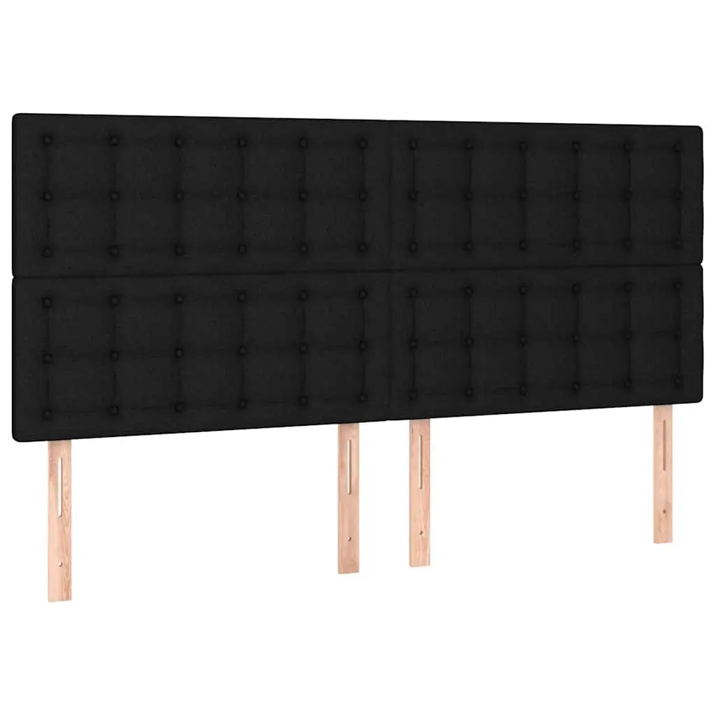 LED Headboard Adjustable Height Black 160 cm Fabric