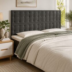 Friendly LED Headboard - 160 cm Grey Velvet Charm