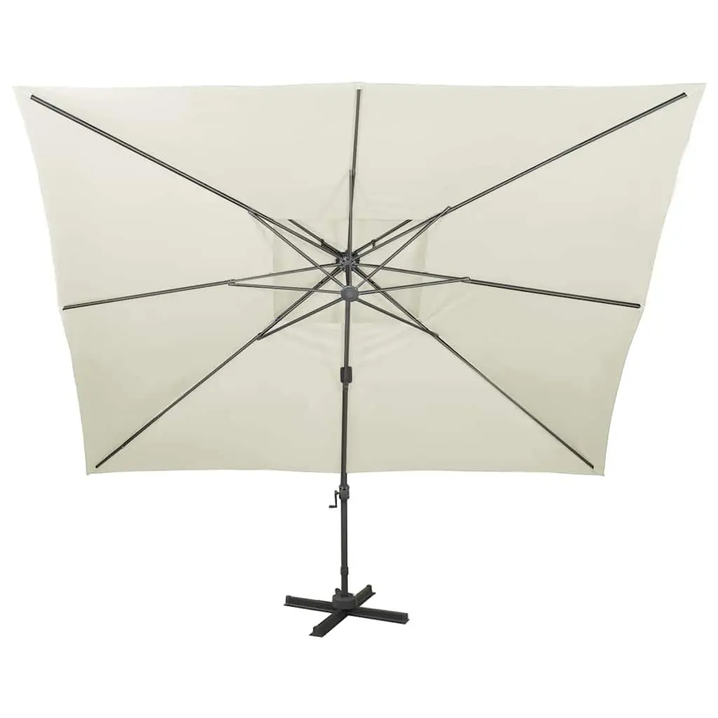 Cantilever Garden Parasol Double Top Canopy 400 x 300 cm
