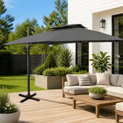 Discover the 300x300 cm Anthracite Cantilever Garden Parasol