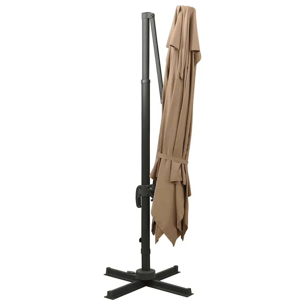 Cantilever Garden Parasol Double Top 300x300 cm Taupe