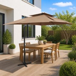 Your Friendly Taupe Cantilever Garden Parasol Awaits