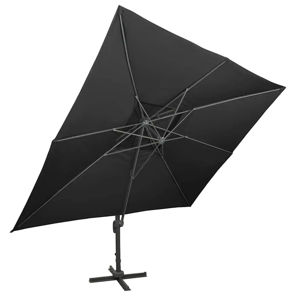Cantilever Garden Parasol Double Top 400x300cm Black