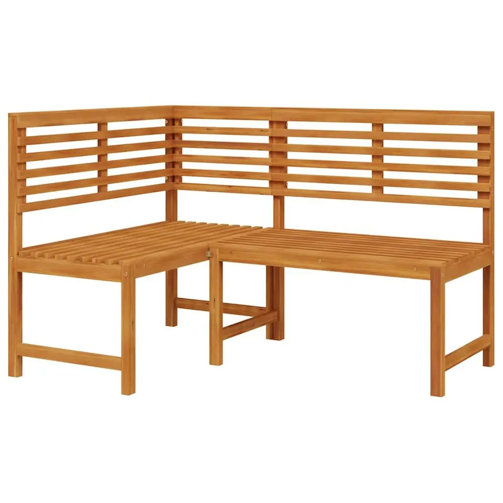 Garden Corner Bench 140 cm Outdoor Sectional Seating Unit Wooden Frame