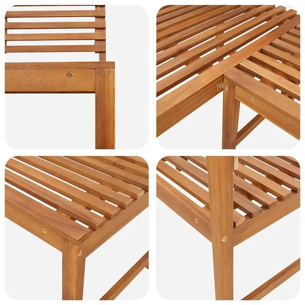 Garden Corner Bench 140 cm Outdoor Sectional Seating Unit Wooden Frame